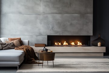 a fireplace in a room