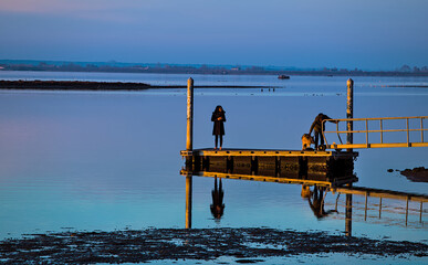 Sunset in Marina Romea (Italy)