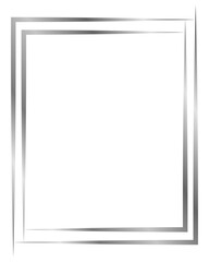 Obraz premium Silver metal frame isolated on white. Vector frame for text, photo, certificate, pictures, diploma, card, invitation. Square luxury frame 