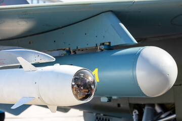 Fototapeta na wymiar Air to surface guided missile with television or optical guidance