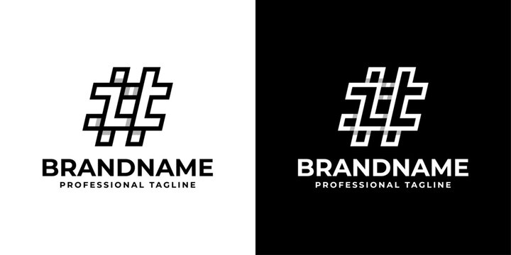 Letter ZT Hashtag Logo, suitable for any business with ZT or TZ initials.
