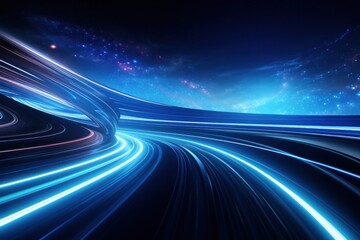 wave, line, art, curve, design, flow, motion, smooth, flowing, gradient. abstract art background image with smooth lines mystery blue color motion curve mix it middle, like in fantasy via ai generate.