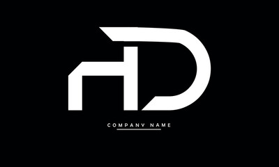 HD, DH, H, D Abstract Letters Logo Monogram