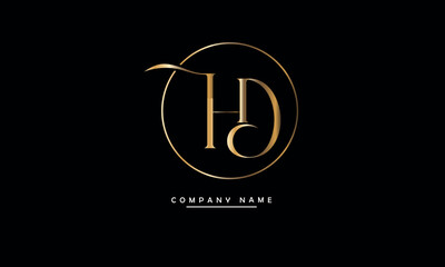 HD, DH, H, D Abstract Letters Logo Monogram