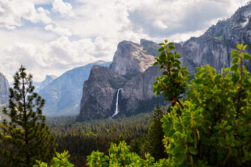 View of the Cathedral Rocks from Tunnel View at Yosemite National Park