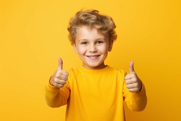 child with thumb up