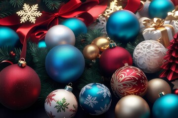 christmas tree and gifts created with generative AI software