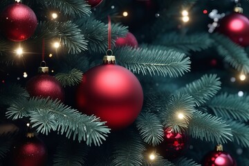 Fototapeta na wymiar christmas tree and gifts created with generative AI software
