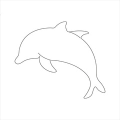 Continuous beautiful one line dolphin drawing art design
