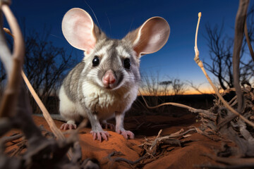 A Bilby, a nocturnal marsupial, foraging for food in the Australian desert