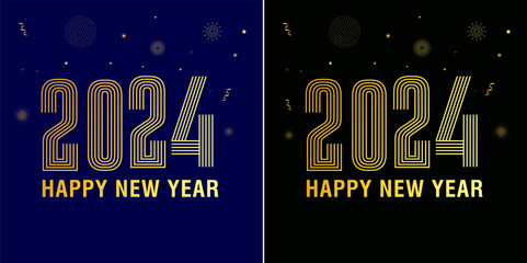 2024 Happy New Year Background Design. Greeting Card, Banner, Poster. Vector Illustration..