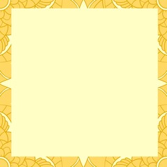 Floral paper note design with border, blank for decoration, message, information, hand drawn style, natural theme, cute sheet, reminder, illustration.