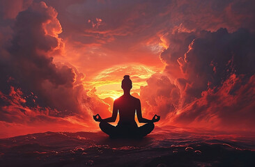 Serenity Amidst Chaos: Sunset Meditation