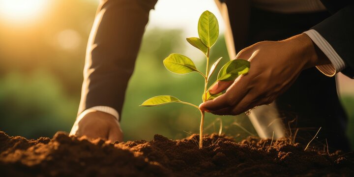 Businessman touching growth graph profit develop sustainable plan for business investment. Financial plan for today and future enable company continuous growth and ensure success in global economic 