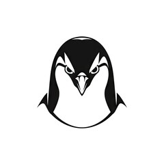 Obraz premium Penguin Head Icon, Ice Bird Silhouette, Antarctic Logo, Antarctica Symbol, Penguin Icon on White