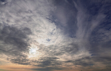 The background of storm clouds before a thunderstorm at dawn.