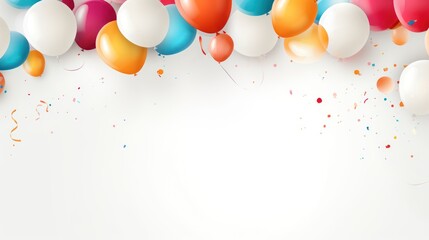 Black and gold balloons with confetti on black background