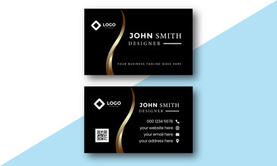 creative business card design clean concept black color elegant and beautiful easily usable.