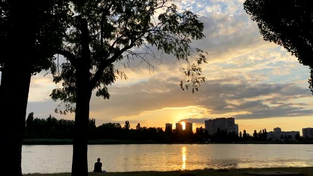 Krasnodar. Staraya Kuban Park at sunset