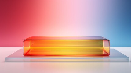Vibrant abstract backdrop created with see-through and grooved plexiglass. Display for promoting makeup and beauty items. Stage for showcasing new packaging and advertising.