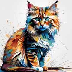 illustration of a cat created with generative AI software