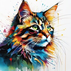 illustration of a cat created with generative AI software