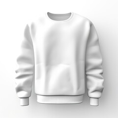 a white crew neck sweatshirt, in the style of matte photo, flat areas of color, high-key lighting, realistic, detailed rendering 