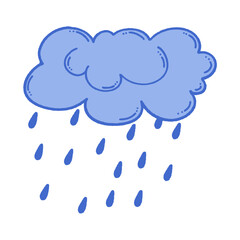 svg rainy in autumn doodle element set