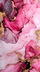 Luxurious Pink Marbled Texture with Gold Accents