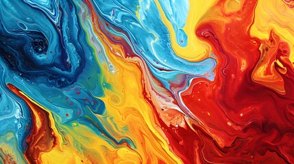 Colorful Abstract Marbled Acrylic Wave Texture