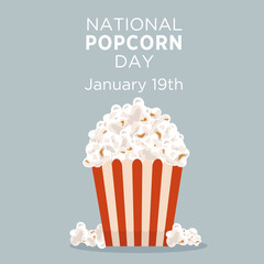 National popcorn day design background. Abstract background. January 19. Poster, banner, card, background, January 19, - obrazy, fototapety, plakaty