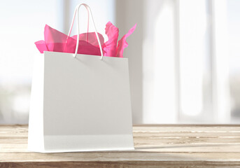 white shopping bags mockup design 