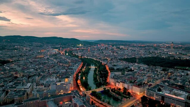Aerial: Moving Toward and Over St. Stephen's Cathedral in Vienna, Austria