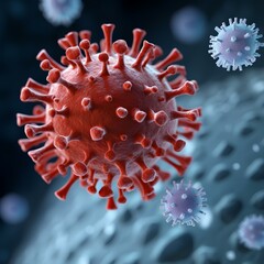 Microscopic coronavirus virus particle