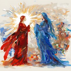 Fototapeta premium Illustration of heavenly angel of catholic religion