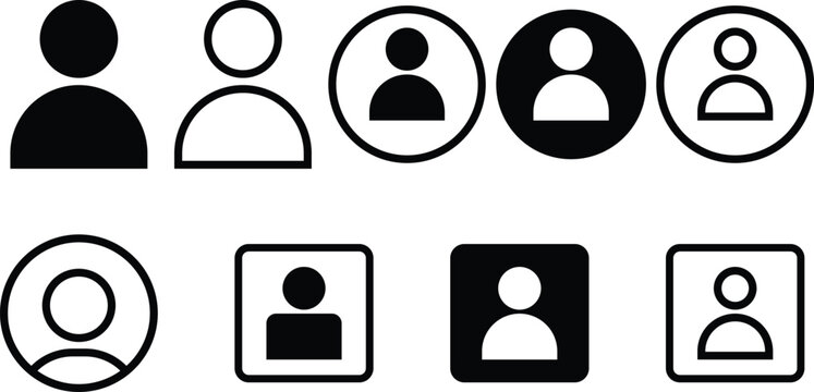 Set of User Icon. User Icon set. Profile icon. Monochrome icon. People sign. account symbol. Leader and workers. People icon set in trendy flat style. Team logo. Icon for business card design.
