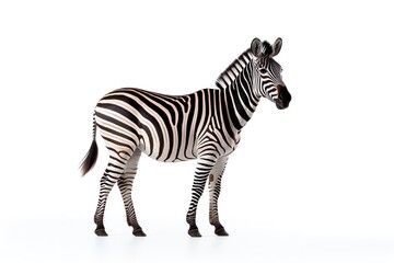 Fototapeta na wymiar a zebra standing on a white background
