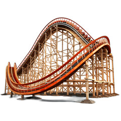 roller coaster isolated on transparent or white background, png - obrazy, fototapety, plakaty