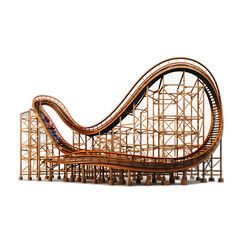 roller coaster isolated on transparent or white background, png - obrazy, fototapety, plakaty