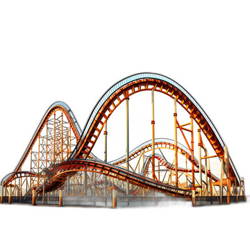 Roller Coaster Isolated On Transparent Or White Background, Png