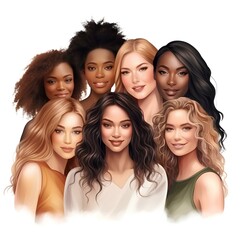 Fototapeta premium Women together on March 8, International Women's Day
