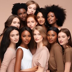 Fototapeta premium Women together on March 8, International Women's Day