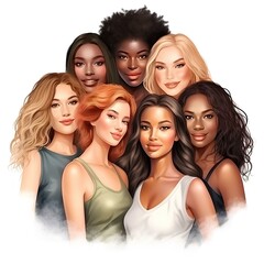 Obraz premium Women together on March 8, International Women's Day