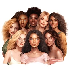 Obraz premium Women together on March 8, International Women's Day