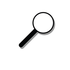 Magnifying glass or search icon, flat vector graphic on isolated background.