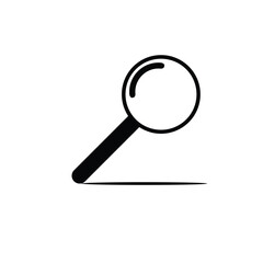 Magnifying glass or search icon, flat vector graphic on isolated background.