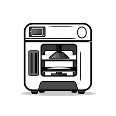 Illustration of a filament machine or 3d printer	