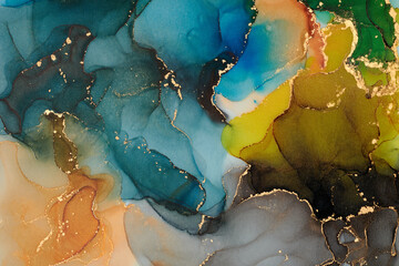 Natural  luxury abstract fluid art painting in liquid ink technique. Tender and dreamy  wallpaper....