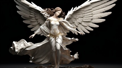 Porcelain angel on a plain background