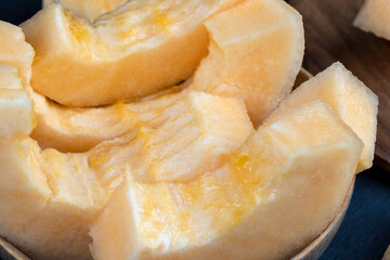 delicious soft and ripe food melon on the table
